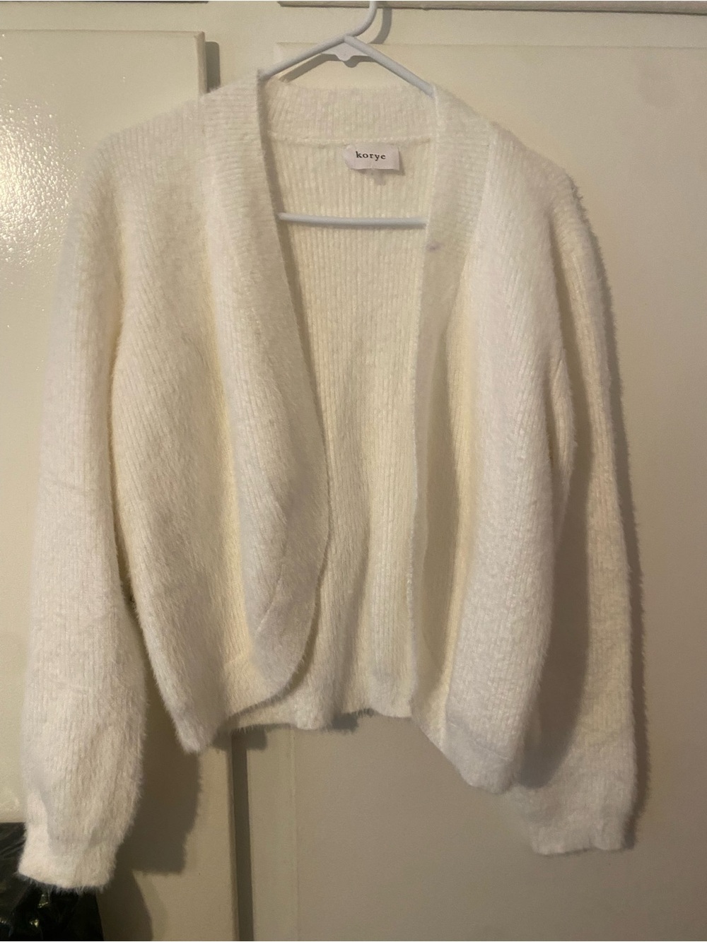 Korey Cream Plush Open-Front Cardigan Sweater